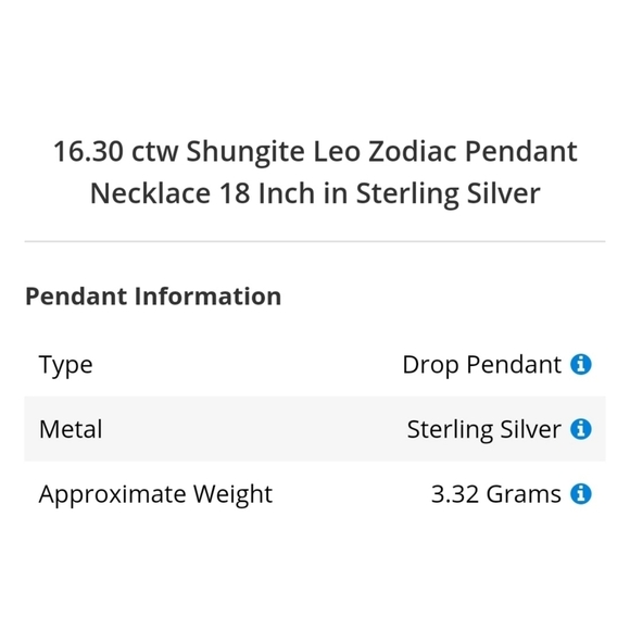 LEO Zodiac Pendant ✦ 24.20 CTW Shungite ✦ 925 Sterling Silver 18" Princess Chain - Picture 5 of 8